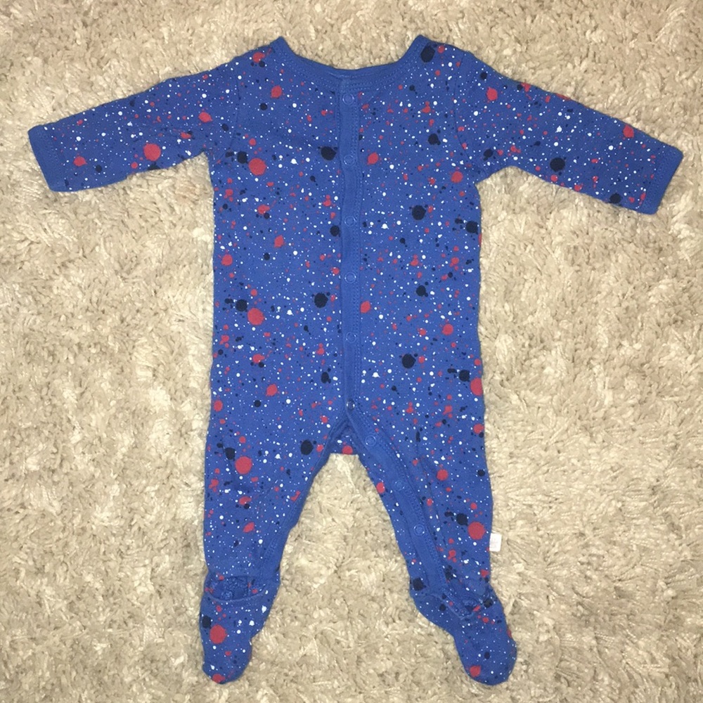 Graffiti print footie pajamas